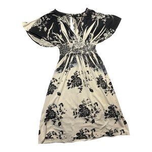 Chesley Monochrome Floral Midi Dress